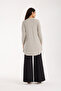 Women's Stone Color Striped Long Sleeve Tunic - 8