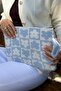 Soft Furry Floral Patterned Knitwear Laptop & MacBook & Tablet Case 13"-14" Inch Compatible Blue-White - 5