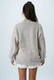 Beige V-Neck Hair Braid Patterned Balloon Sleeve Knitwear Cardigan Alc-X14438 - 5