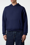 Lacivert Oversize/Geniş Kesim Sırtı Nakış Detaylı Kapüşonlu Sweatshirt TMNAW25SW00142 - 7