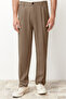 Bej Pileli Klasik Baggy Fit Kumaş Pantolon TMNSS24PL00024 - 5