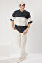 Antrasit Oversize/Geniş Kesim Renk Bloklu Dokulu T-Shirt TMNSS25TS00065 - 9