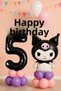 Kuromi 5Th Birthday Balloon Set with Figure Black Number Pink Purple Pastel Balloon Video Easy Installation