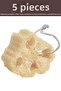 5 Pcs Natural Loofah Dish Sponge Bath Scrubber Loofah Sponge Drawstring Loofah Scrubber Thick Large