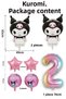 2 Year Old Kuromi Balloon Set Birthday Balloon Set Rainbow Figure Pink Star Helium Compatible Flying Balloon - 2