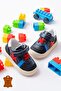Genuine Leather Navy Blue Orthopedic Sole Stitched Baby Boy First Step Sports Shoes - 5