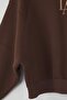 Kahverengi Bisiklet Yaka Regular Fit Nakışlı Kalın İçi Polarlı Örme Sweatshirt TWOAW24SW00199 - 7