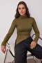Haki Fitted Büzgü/Drape Detaylı Dik Yaka Örme Bluz TWOAW25BZ00145