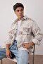 Ekru Unisex Regular Fit Çift Cep Kapaklı Etnik Kışlık Oduncu Ceket Gömlek TMNAW23GO00119