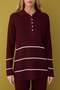 Bordo-Krem Fitted Selanik Düz Triko  Tesettür Alt - Üst Takım TCTAW26US00051 - 3