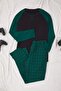 Zümrüt Yeşili %100 Pamuk Regular Ekose / Kareli Örme Pijama Takımı THMAW21PT0879
