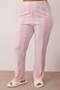 Pembe %100 Pamuklu Çizgili Örme Büyük Beden Pijama Takımı TBBAW26AI00014 - 3
