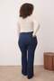 İndigo Yüksek Bel Esnek Kumaş İspanyol Paça Flare Fit Büyük Beden Jeans TBBAW23JE00001 - 7