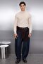 Bej Slim Fit Yünlü Yarım Balıkçı Yaka Basic Triko Kazak TMNAW21KZ1595 - 2