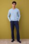 İndigo - Lacivert Regular Fit %100 Pamuk Örme Pijama Takımı TMNAW26PT00005