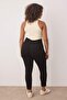 Siyah Tayt Görünümlü Ektra Esnek Büyük Beden Skinny Jeans TBBSS24CJ00034 - 4
