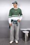Khaki Regular/Normal Cut Long Sleeve Printed Paneled Sweatshirt Tmnaw23Sw00140