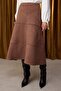 Special Collection Brown a Line/Flared Midi Suede Knitted Skirt Twoaw26Et00004 - 3