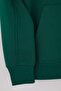Zümrüt Yeşili Oversize/Geniş Kesim Fermuarlı Kapüşonlu İçi Polarlı Basic Sweatshirt TMNAW25SW00050 - 12