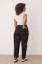 Siyah Destroy Detaylı Mom Fit %100 Pamuk Non-Stretch Denim Büyük Beden Jeans TBBSS23CJ00019 - 6
