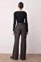Gri Kemerli Wide Leg/Geniş Paça Kumaş Pantolon TWOAW26PL00033 - 4