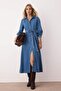 Mavi Kemer Detaylı Maxi Denim Elbise TWOAW26EL00044 - 2