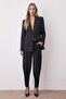 Siyah Paça Düğme Detaylı Wide Leg ve Havuç Olabilen Kumaş Pantolon TWOAW26PL00032 - 3