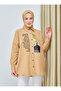 Embroidery and Stone Printed Tunic - Biscuit - Sahra Butique - 3
