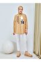 Embroidery and Stone Printed Tunic - Biscuit - Sahra Butique