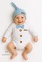 Little Boss Baby Boy Long Sleeve Snap Body and Beanie Set Button Printed with Bow Tie 100% Cotton