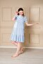 Baby Blue Women's Baby Blue Summer Cotton Short Dress - 8