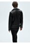 Leather look biker jacket - 4