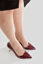Women's Burgundy Patent Leather Stiletto Gold Plated Heels Stylish and Comfortable Stiletto 9 cm - 3