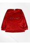 Mother-Daughter Pajamas Set Cotton Velvet Fabric Red Color Teddy Bear Goodbye Pattern Winter - 6