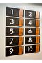 Modern Door Number Set of 10 |   15X7Cm |   Black Plexiglass & Walnut Mdf |   Self Adhesive - 2