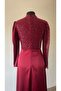 Satin Evening Dress 7003 - with Draped and Shoulder Accessories - 5