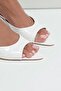 Pointed Toe White Patent Leather Summer Short Thin Heeled Sandals Slingback Heels Shoes Slippers - 8