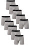 Men's 10-Piece Combed Cotton Long Leg Gray Boxers with Elastic Waist