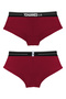 Women'S, Underwear Set, (Cotton Triangle Bra- Boxer), Burgundy - 3