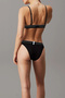Women'S, Underwear Set, Cotton, (Bralet Bra-Bikini Slip), Black - 3