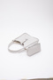 Gray Shk79 Leather Button Detailed Hand and Shoulder Bag with Snap Fastener Makeup Bag E:30 L:22 W:10 - 7