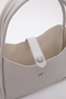 Gray Shk79 Leather Button Detailed Hand and Shoulder Bag with Snap Fastener Makeup Bag E:30 L:22 W:10 - 6