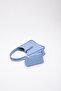 Blue Shk79 Leather Hand and Shoulder Bag with Button Detail and Snap Fastener Makeup Bag E:30 L:22 W:10 - 7