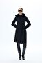 Women's Fur-Trimmed Black Cashmere Coat / Collection - 5