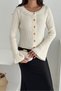 Spanish Sleeve Boat Neck Knitwear Cardigan Aw25Hi0003 - 7