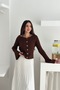 Spanish Sleeve Boat Neck Knitwear Cardigan Aw25Hi0003 - 4