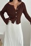Spanish Sleeve Boat Neck Knitwear Cardigan Aw25Hi0003 - 8