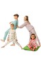 Girls Heart Printed O Neck Long Sleeve Pajamas Set - 3