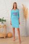 Women's Turquoise Camisole Collar Detailed Printed Rhinestone Dress - 2