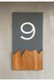 Vertical Door Number Practical Self-Adhesive Wooden Series with Tape on the Back - 9